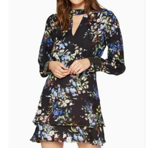 Parker Chrissy Boboli Ruffle Floral Dress Women's Size 8